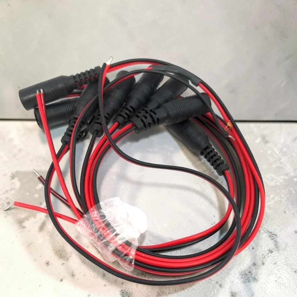 HD Video Depot PGTAIL-F-10 DC Power Pigtail Female 2.1x5.5mm 10pk CCTV LED Wire